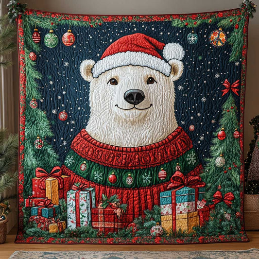 White Bear Christmas Gift WP0411036CL Quilt