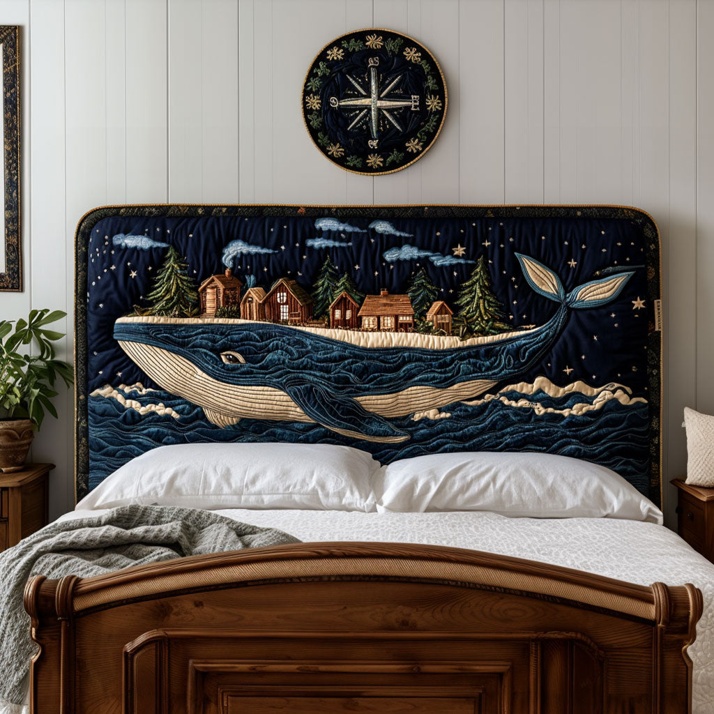 Whispering Whale Night KL2912002CL Quilted Headboard Slipcover