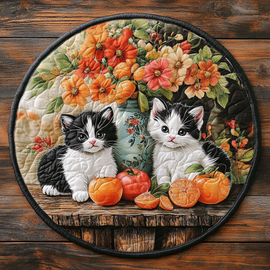 Blooming Kitten CM3105006CL Quilted Round Mat