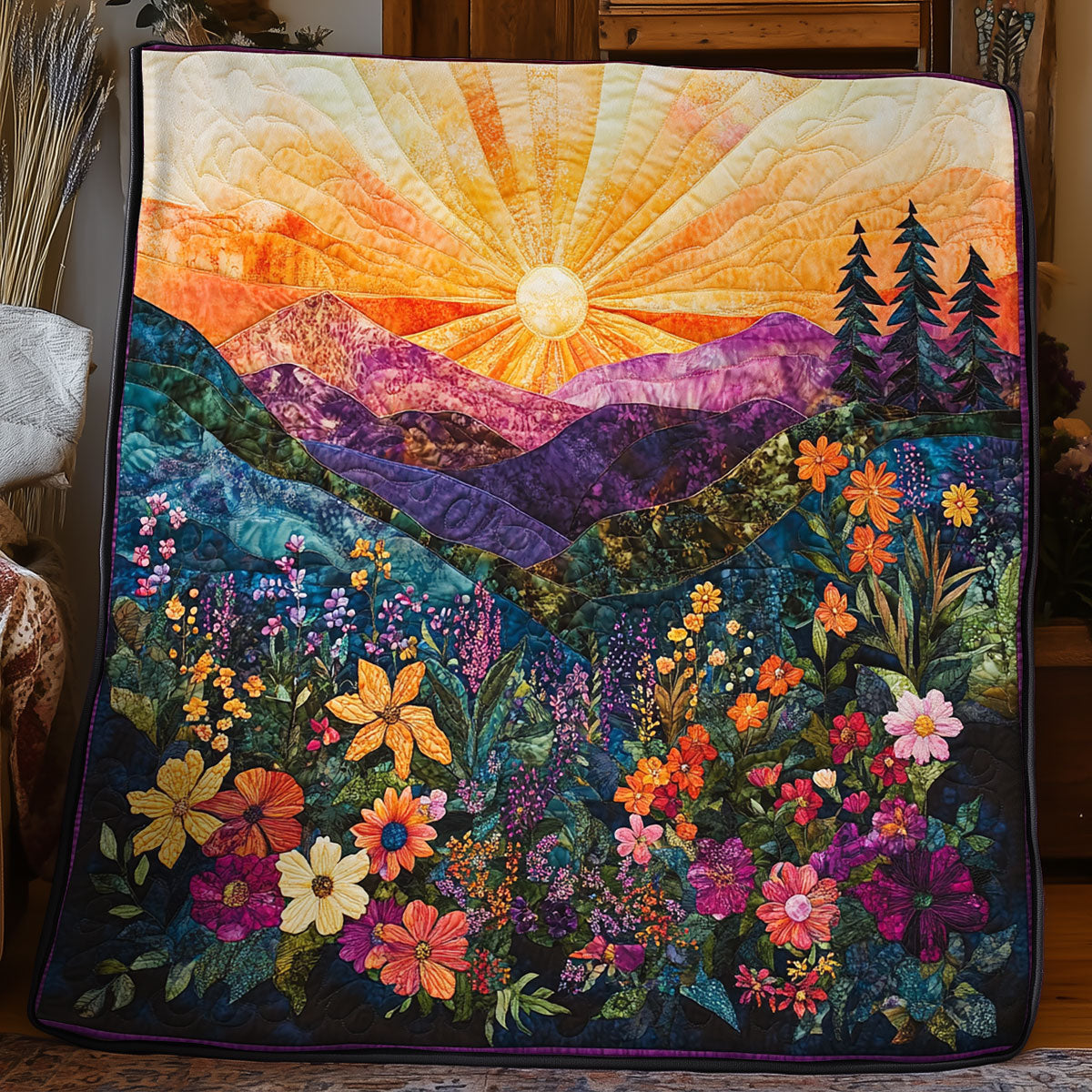 Sunset Meadow Bloom WX1306045CL Quilt