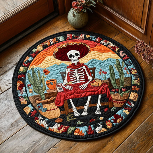 Cactus Western Skull WX2605009CL Quilted Round Mat