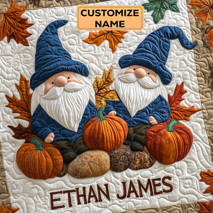 Autumn Gnomery WJ2907002CL Personalized Baby Quilt