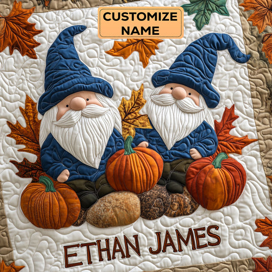 Autumn Gnomery WJ2907002CL Personalized Baby Quilt