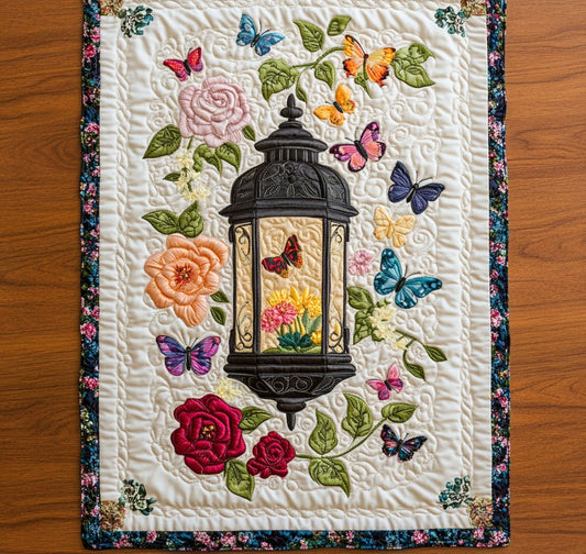 Butterfly Lantern WP0705030CL Quilted Table Runner