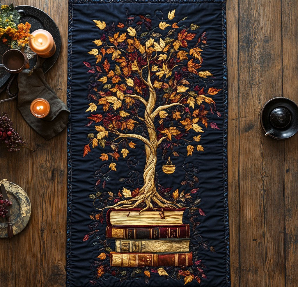 Book Tree WX2904007CL Quilted Table Runner