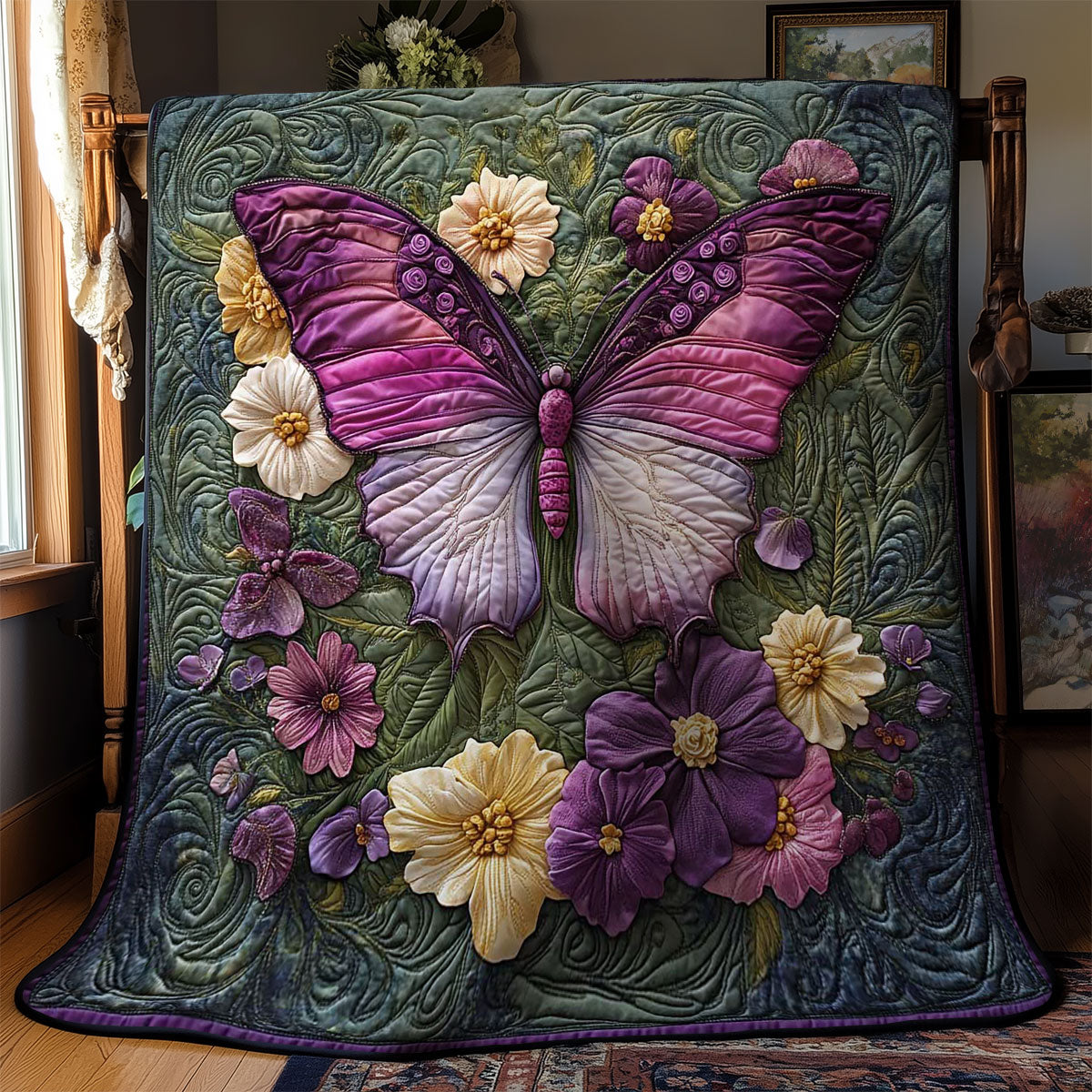 Butterfly And Lavender Dance WN0601071CL Quilt