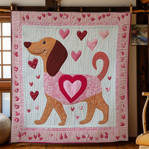 Dachshund Hearts WN3112007CL Quilt