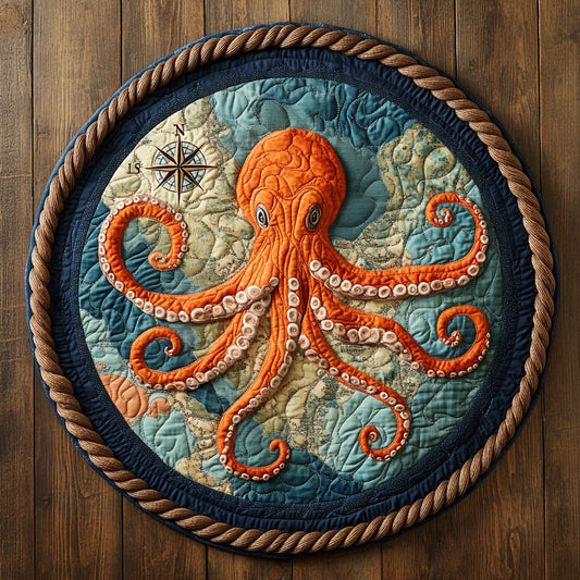 OctoVoyager Map CP0907035CL Quilted Round Mat