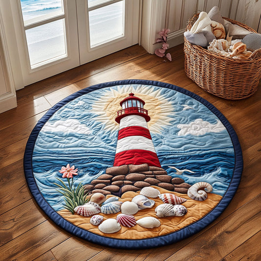 Lighthouse Seashell WX2005031CL Quilted Round Mat