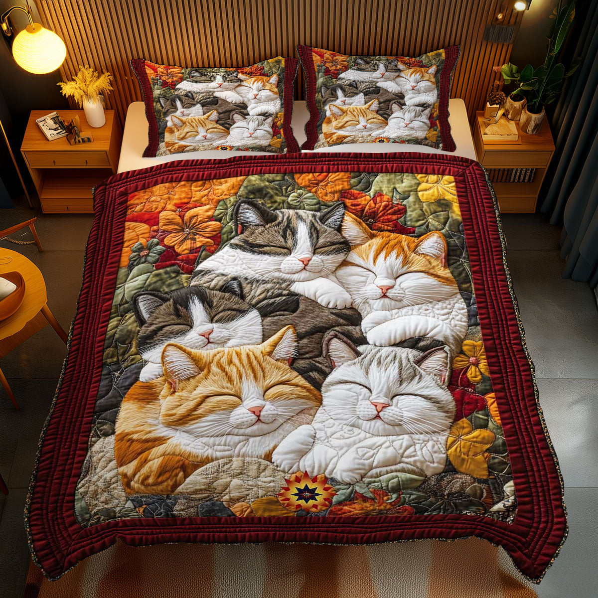 Fluffy Autumn Cat WP2811047CL Duvet Cover Set