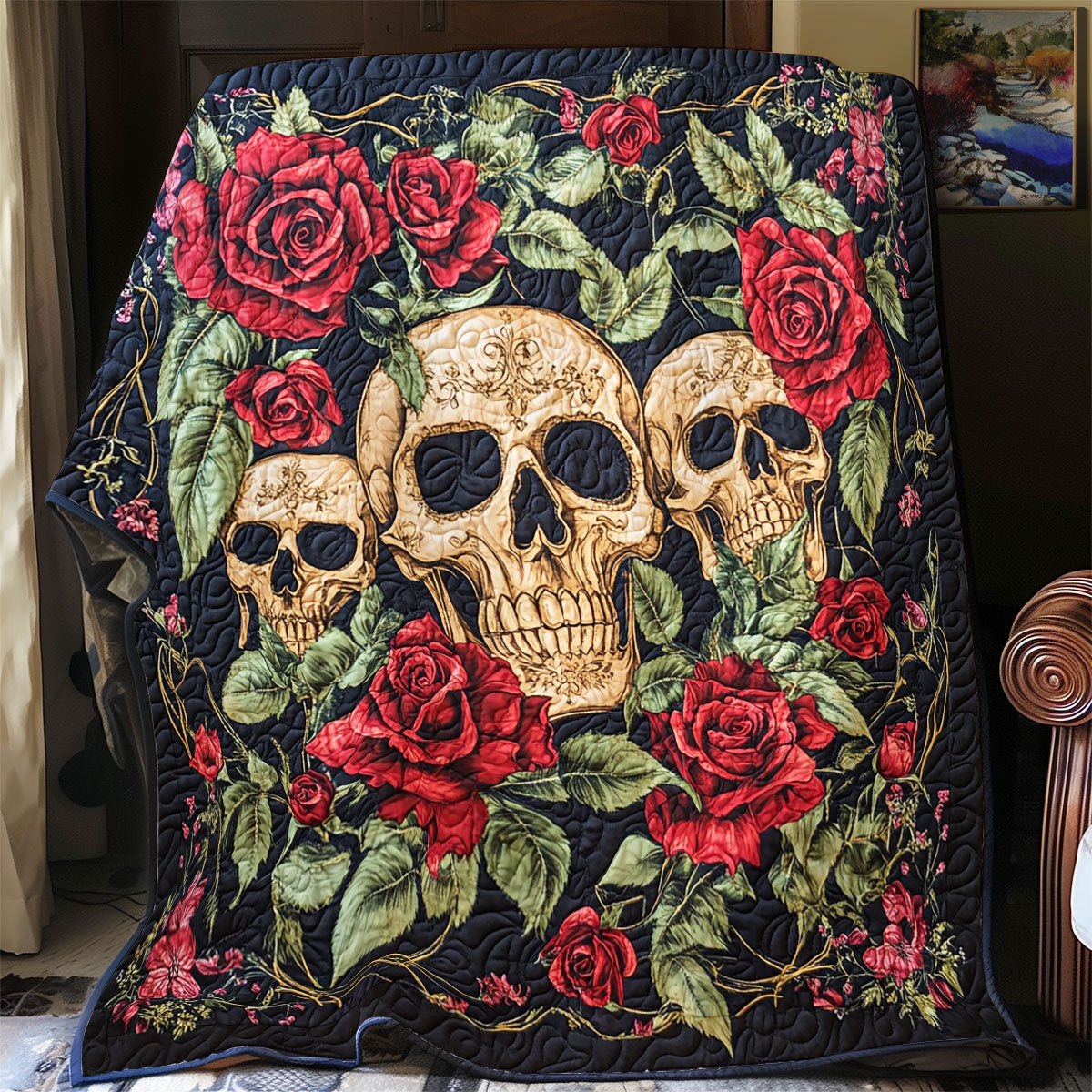 Floral Skull WX2712023CL Quilt