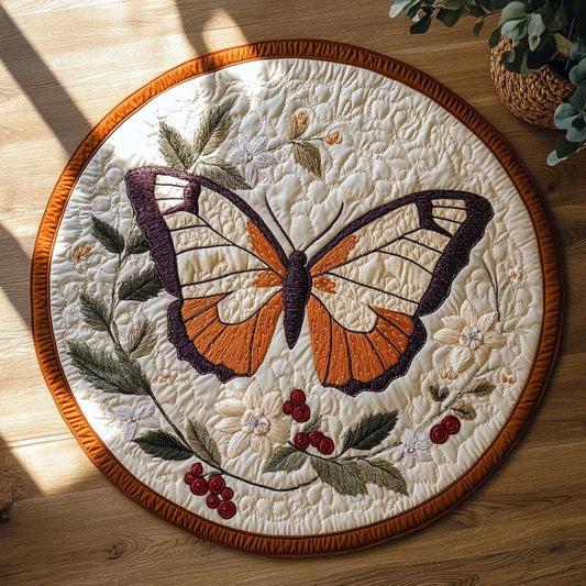 Rustic Butterfly WN2904049CL Quilted Round Mat