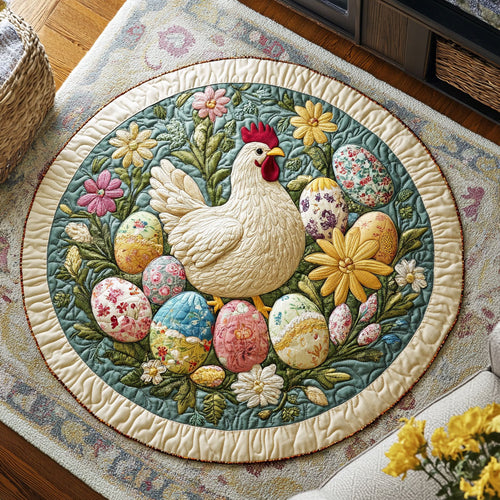 Spring Nesting WY3107066CL Quilted Round Mat