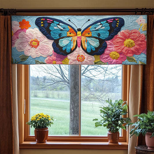 Floral Butterfly WX2804009CL Quilted Valance