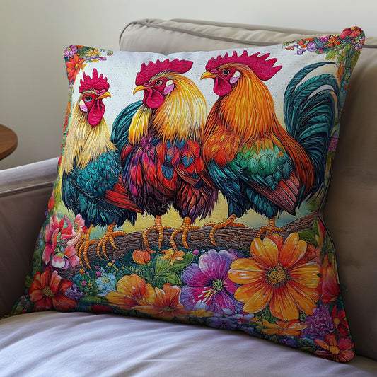 Floral Chicken WX1401074CL Quilt Pillow Case