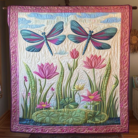 Couple Dragonfly Lotus WY3107052CL Quilt