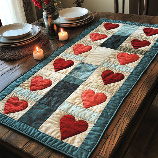 Patchwork Heart CW2305439CL Quilted Table Runner