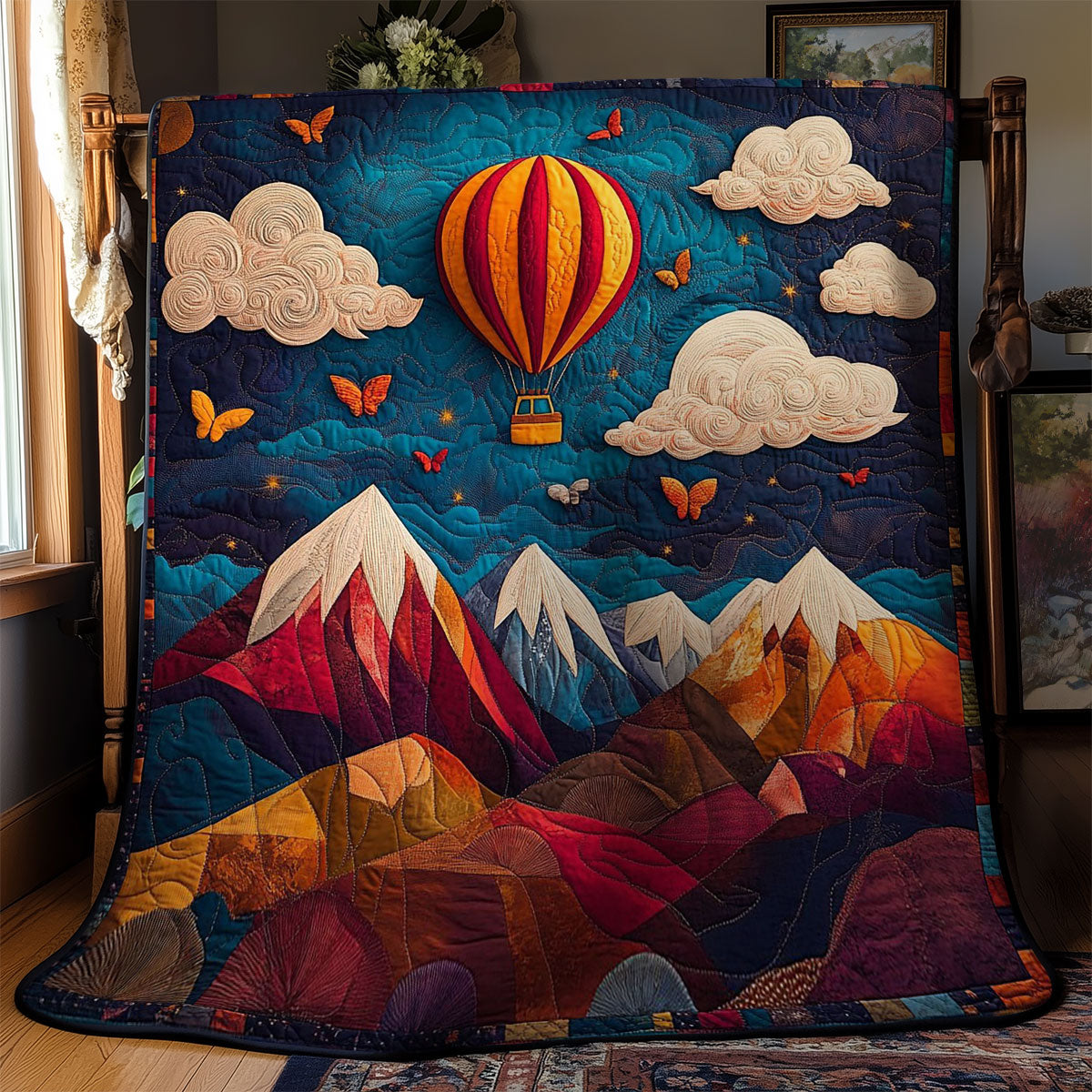 Hot Aitr Balloon Hill WY2103026CL Quilt
