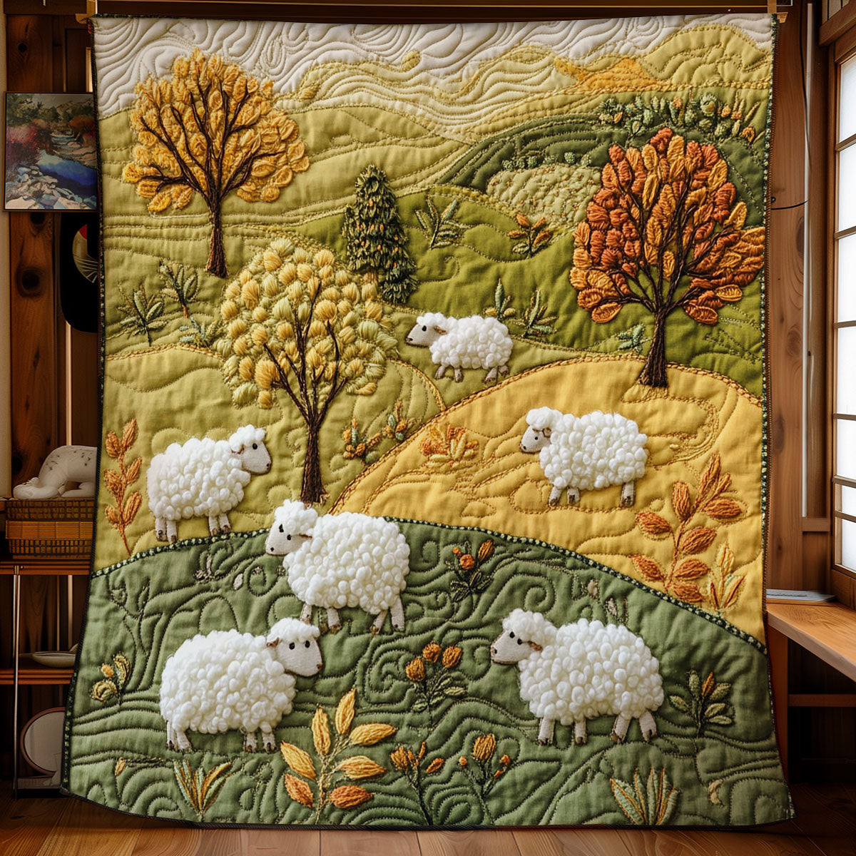 Sheep In Farm WY1802032CL Quilt