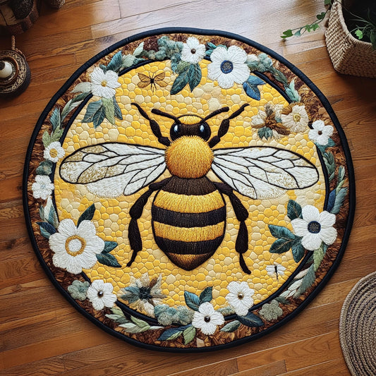 Honeycomb Flower WY2105048CL Quilted Round Mat