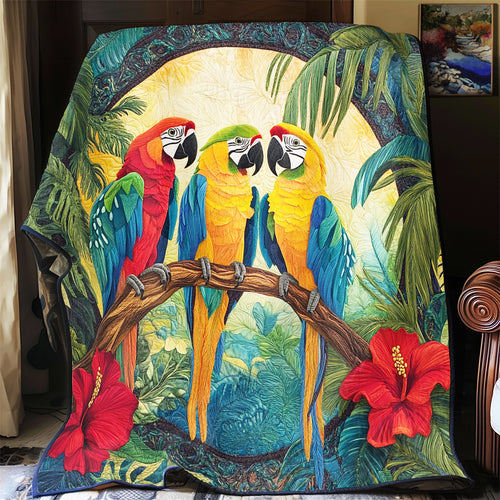 Three Tropical Parrot CW0701065CL Quilt