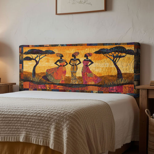 African Women Tribal Grace WN1112140CL Quilted Headboard Slipcover