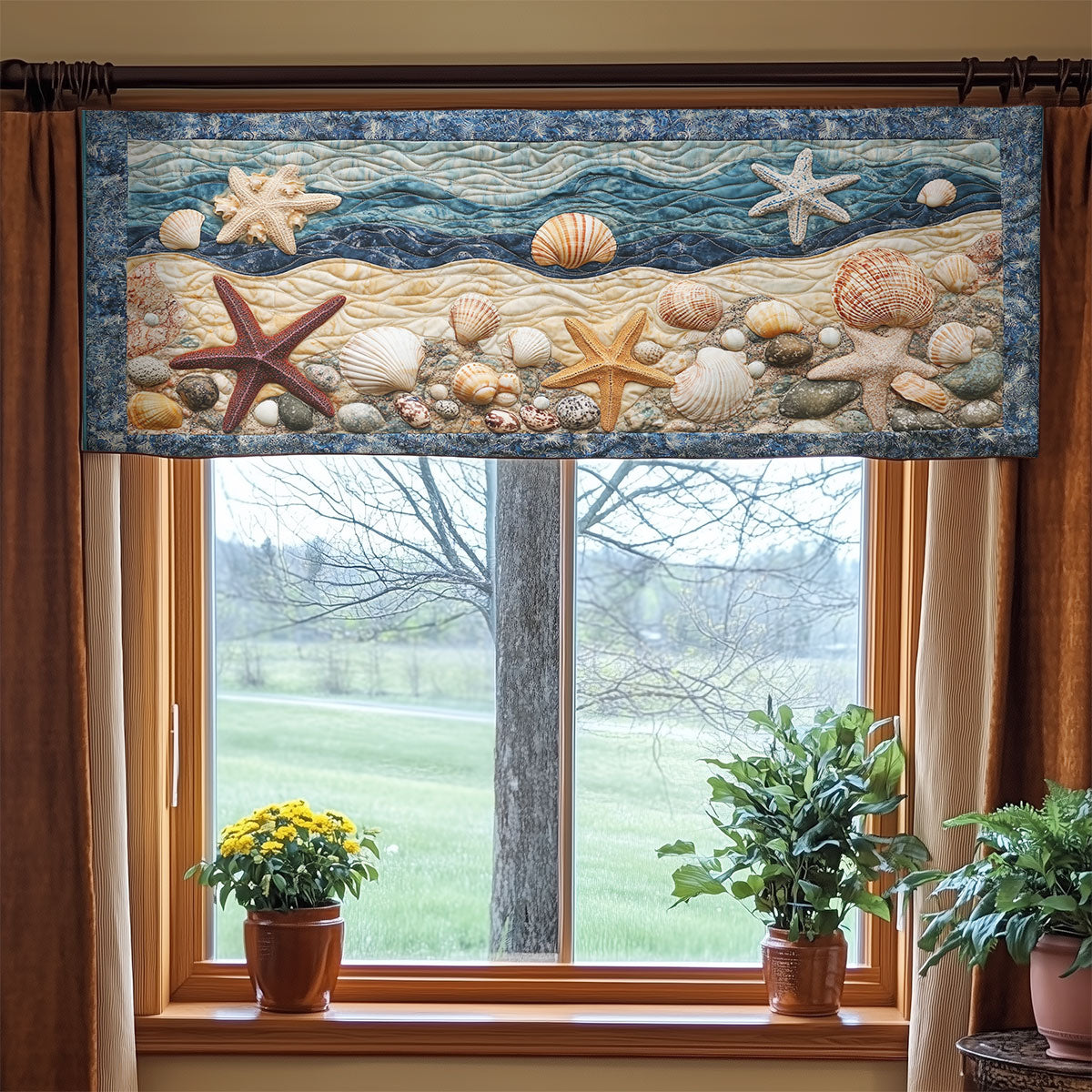 Seashell WX2003107CL Quilted Valance