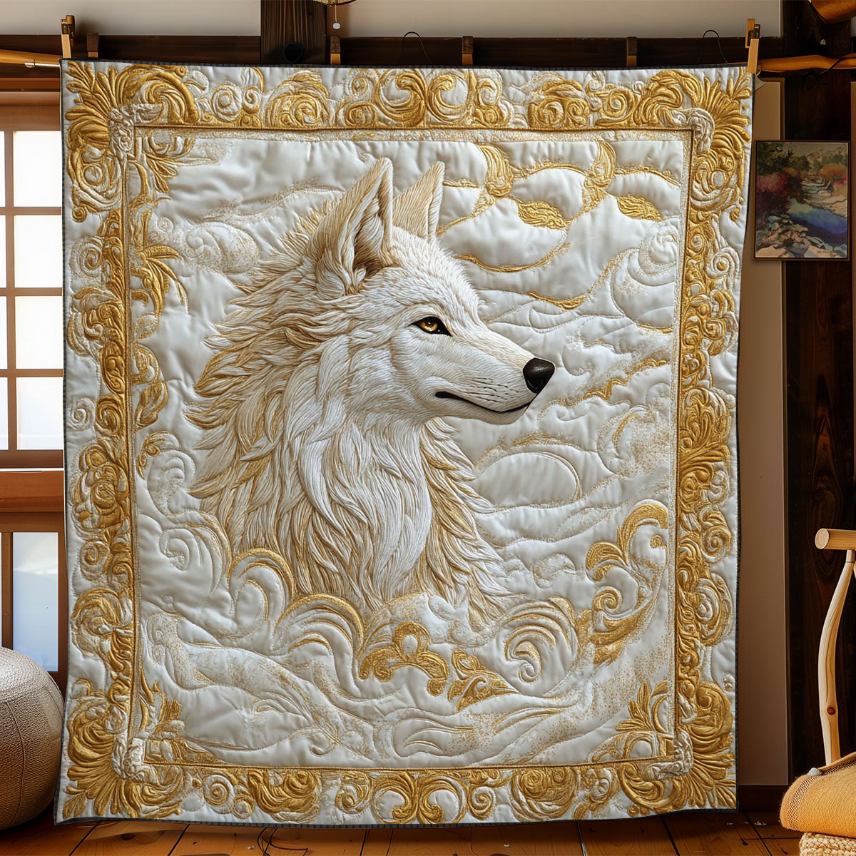 Fierce White Wolf WJ2712015CL Quilt