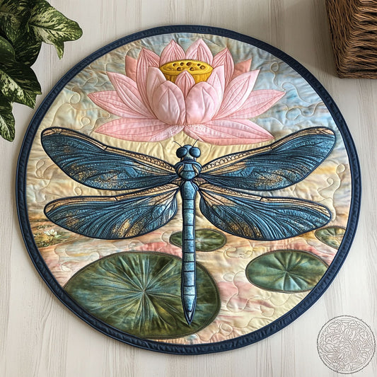 Dragonfly Lotus CW1807043CL Quilted Round Mat