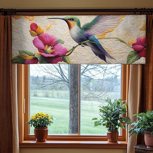 Hummingbird Flower WX1305028CL Quilted Valance