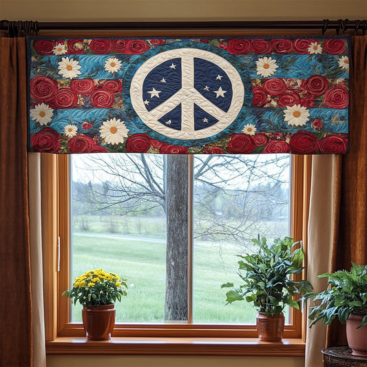 Floral Peace Sign WX1405020CL Quilted Valance