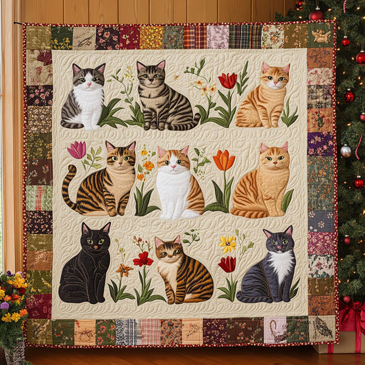 Peaceful Cat Garden CW0611030CL Quilt