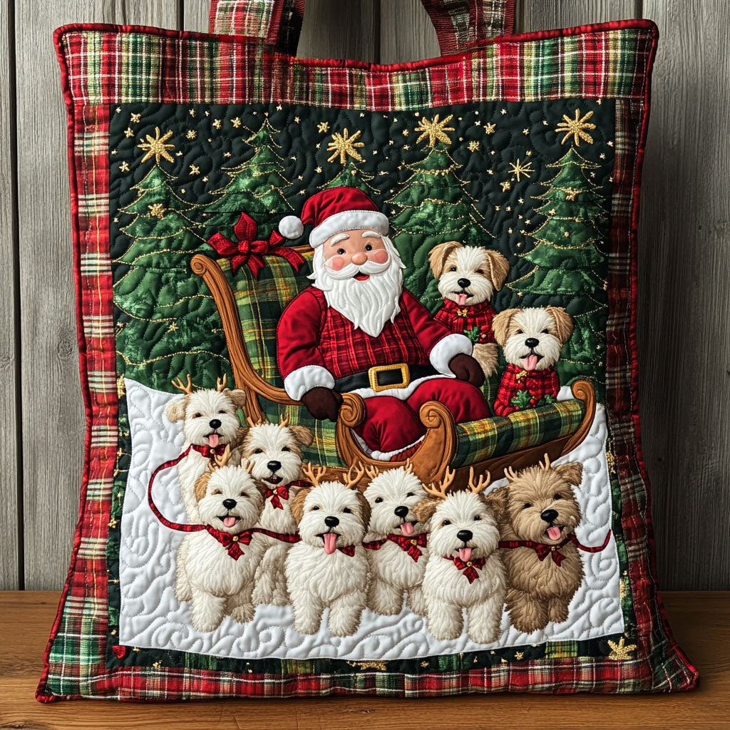 Terrier Christmas Eve WN1211109CL Quilted Tote Bag