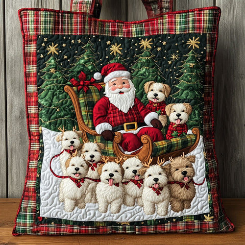 Terrier Christmas Eve WN1211109CL Quilted Tote Bag