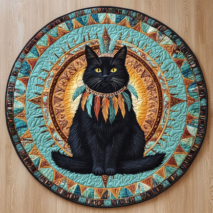 Tribal Cat Spirit CW1201065CL Quilted Round Mat