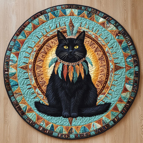 Tribal Cat Spirit CW1201065CL Quilted Round Mat