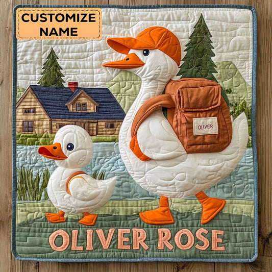 The Duckling Wayfarers WJ3107007CL Personalized Baby Quilt