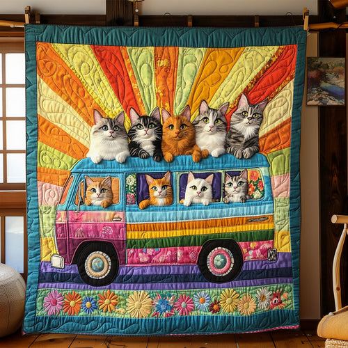 Rainbow Cats CP1411024CL Quilt