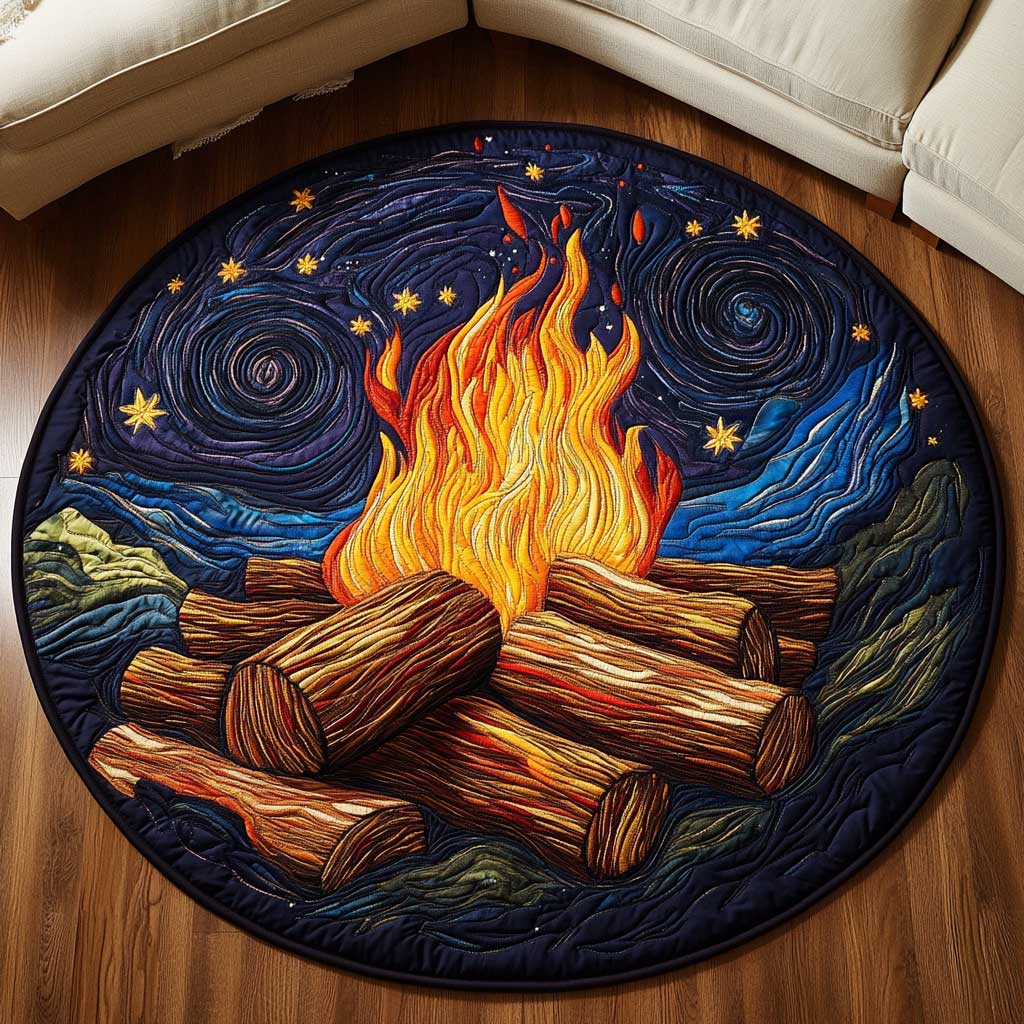 Midnight Campfire WN1803051CL Quilted Round Mat
