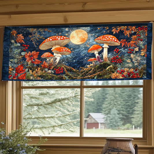 Moonlit Mushrooms WY1407012CL Quilted Valance