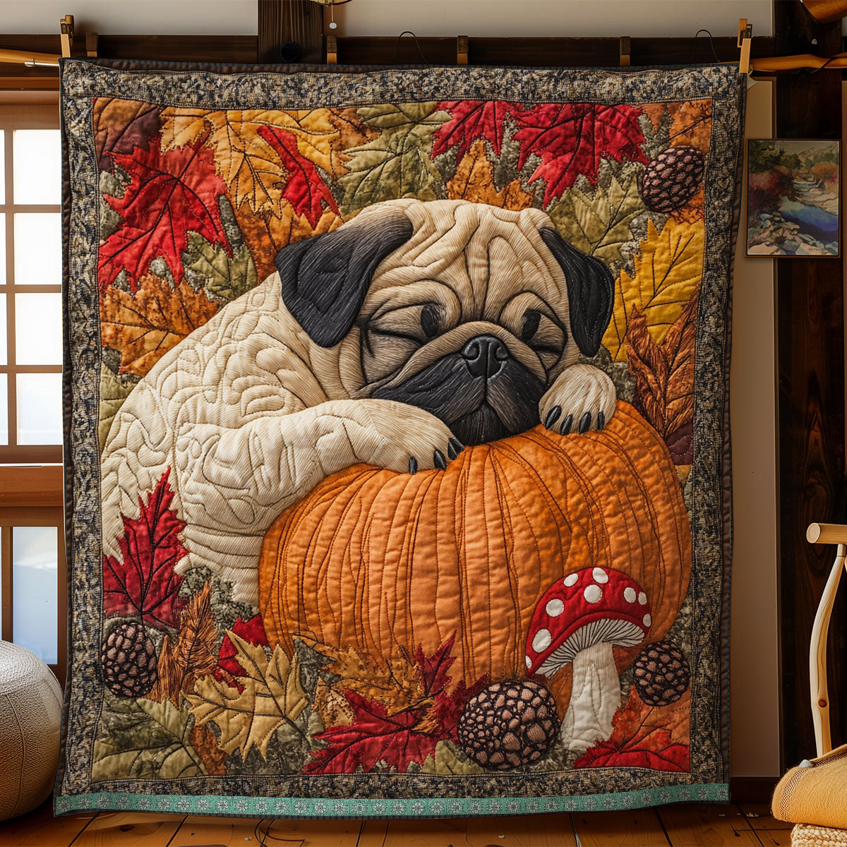 Sleeping Pug CM2403010CL Quilt