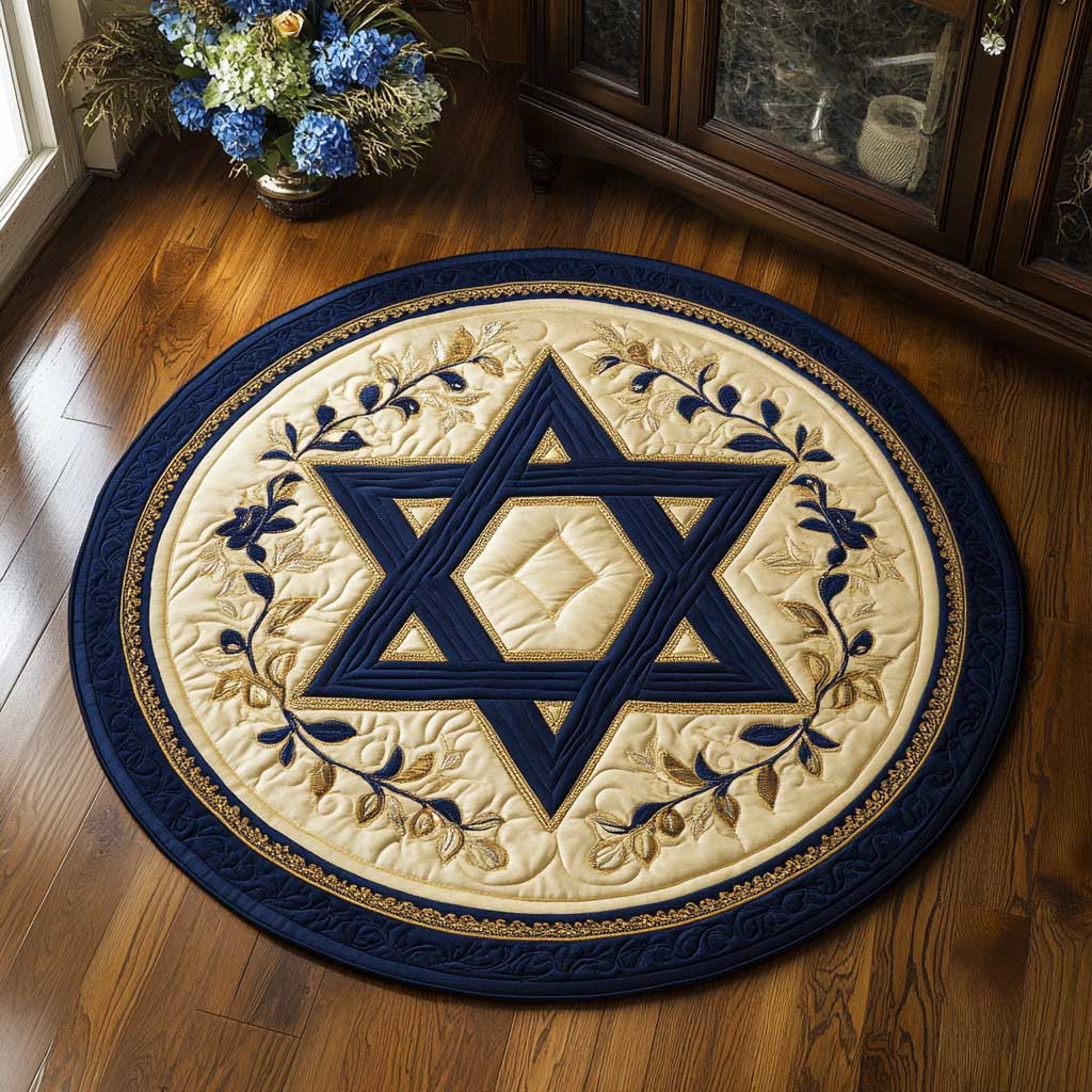 Jewish Star Heritage WN2203052CL Quilted Round Mat