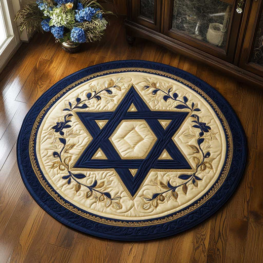 Jewish Star Heritage WN2203052CL Quilted Round Mat