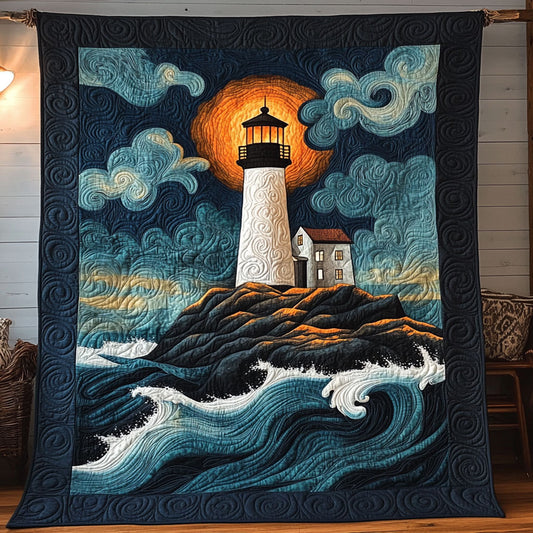 Mystic Lighthouse In Wave WY1706035CL Quilt