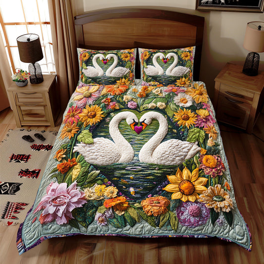 Swan Flower WX1112084CL Duvet Cover Set