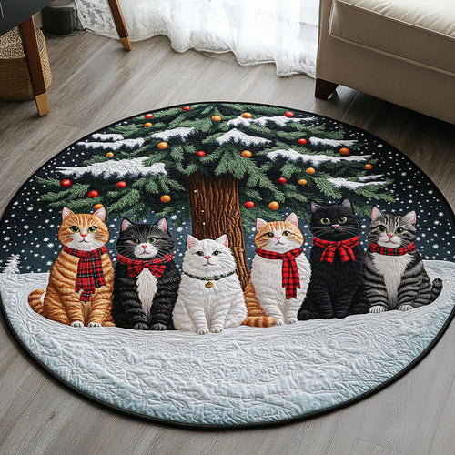 Cat Family Tree LT2211014CL Quilted Round Mat