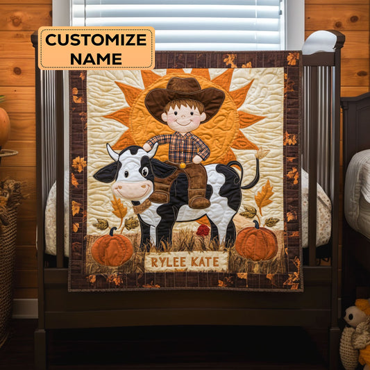 Pumpkin Patch Rider WY2907020CL Personalized Baby Quilt