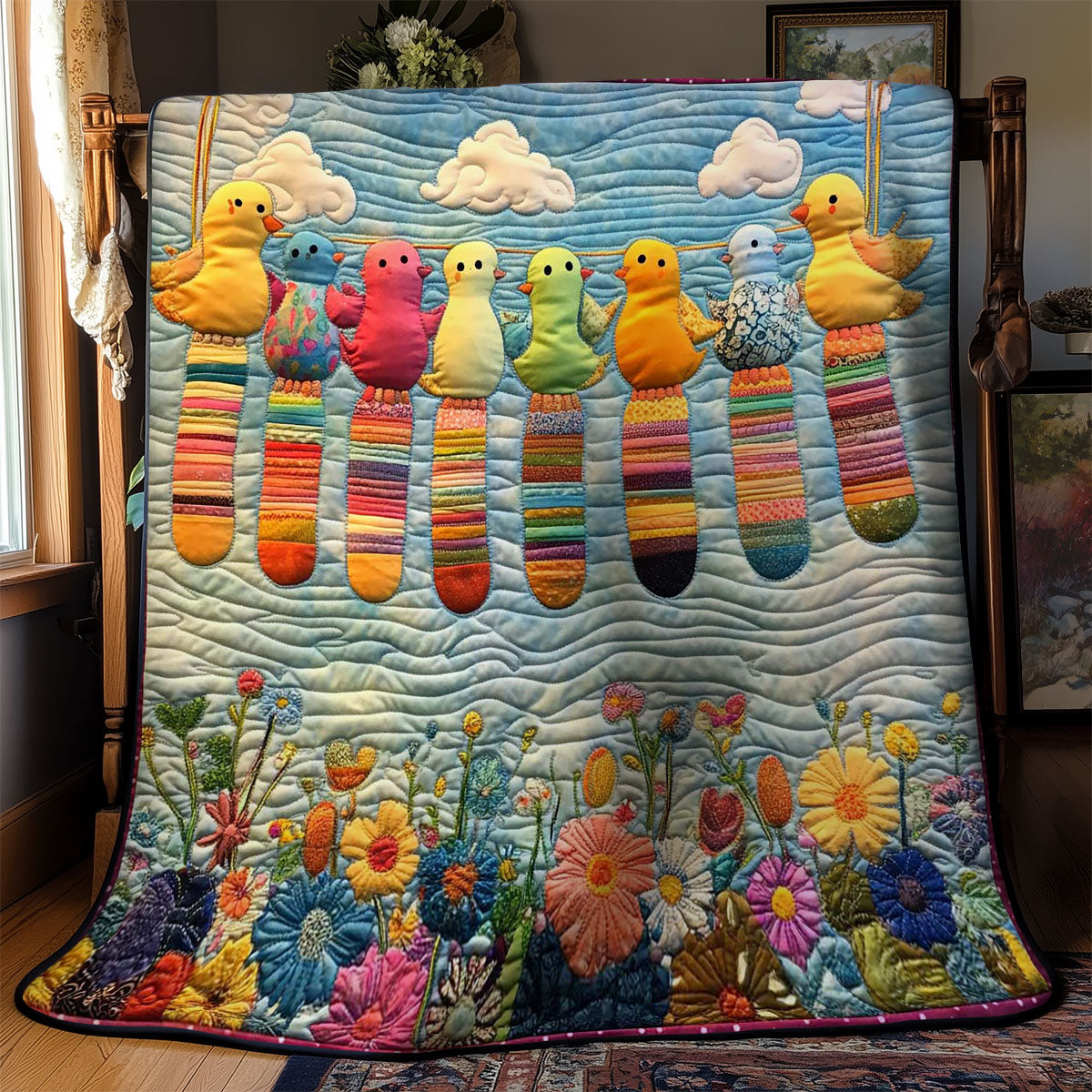 Rainbow Birds Parade WN2503116CL Quilt