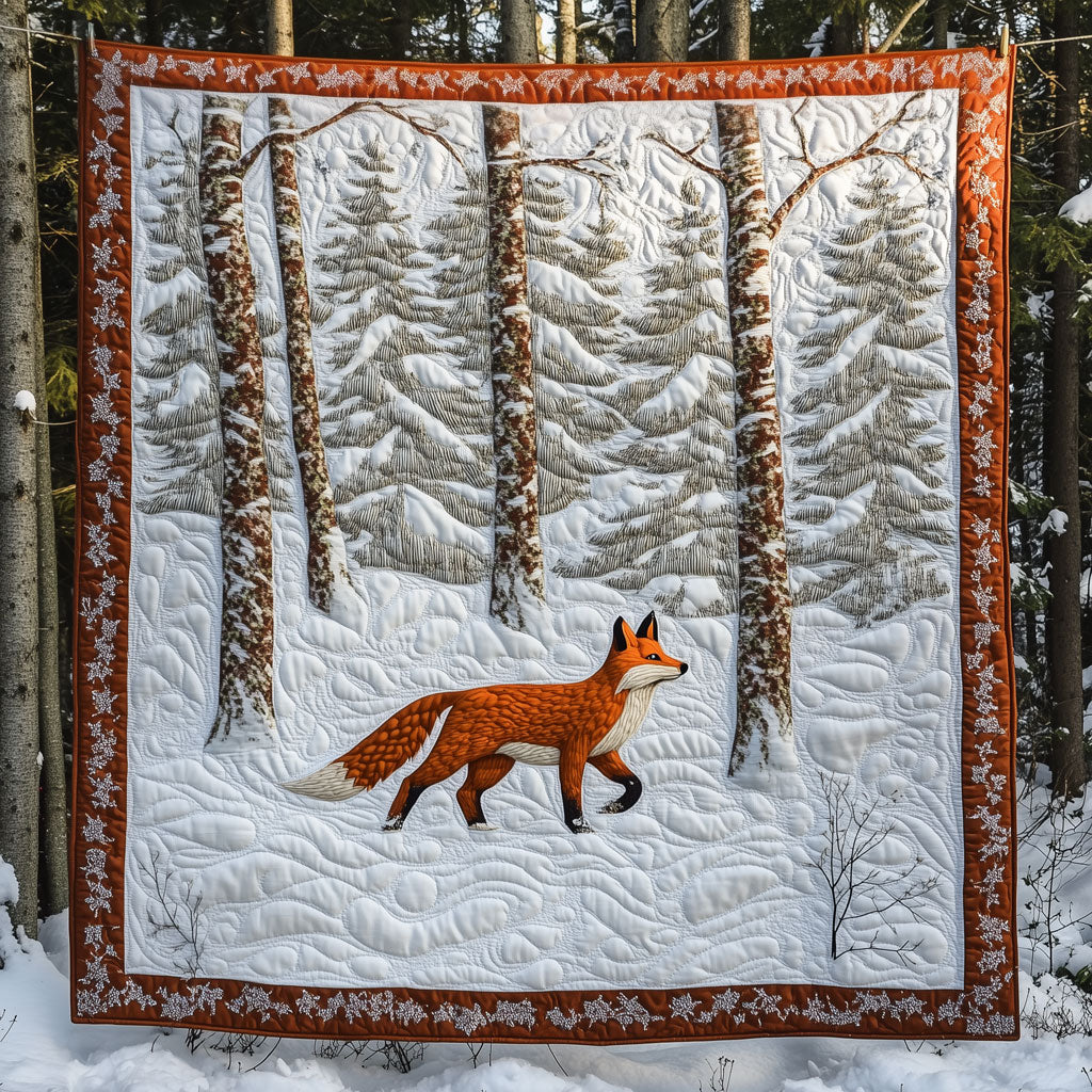 Fox Walking In Snowy Forest LT2109013CL Quilt