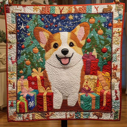 Happy Corgi Christmas YR1710005CL Quilt